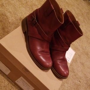 Madewell Rust Red Biker Boots